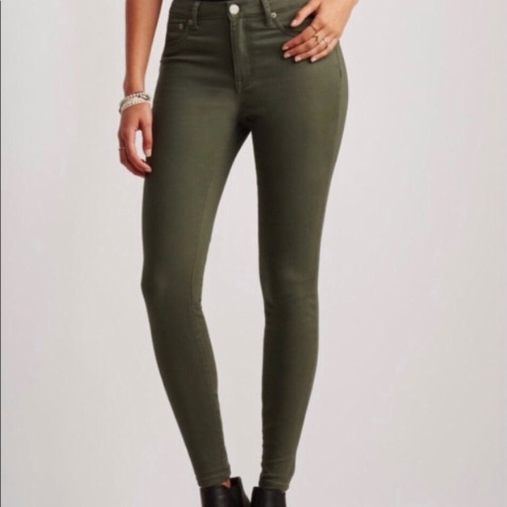 Olive Green High Waisted Jeggings